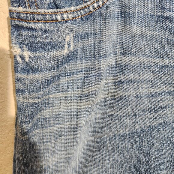 Lucky Brand Jeans Mens 32x30 Blue Distressed Riley Jean Made USA Straight Leg - Picture 5 of 16